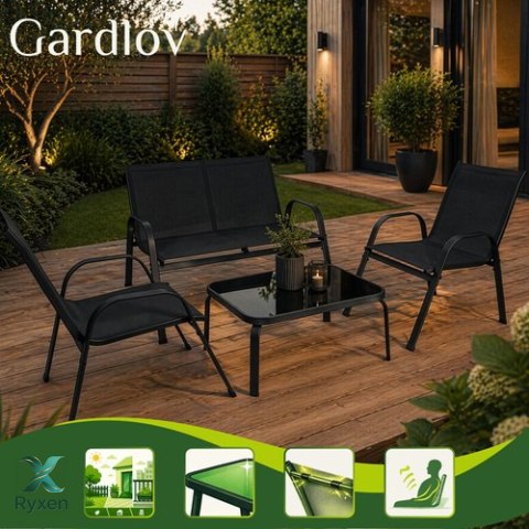 Zestaw mebli balkonowych- czarny Gardlov GARDLOV