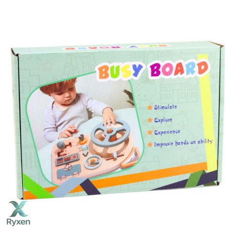 Drewniana Tablica Manipulacyjna Sensoryczna Kierownica Przełącznik Dźwignie LEAN TOYS