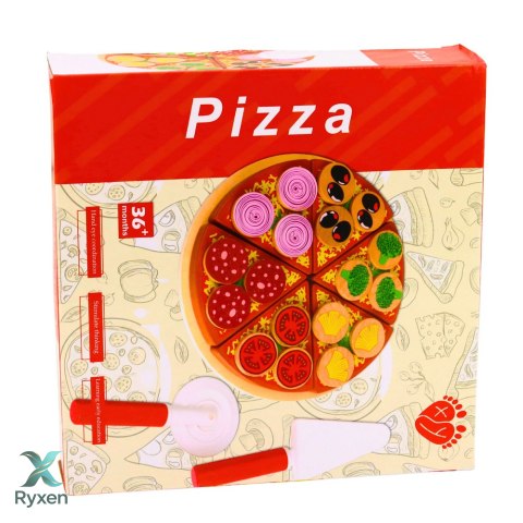 Drewniany Zestaw Do Krojenia Pizza Na Rzepy Kółko Do Krojenia Deska LEAN TOYS
