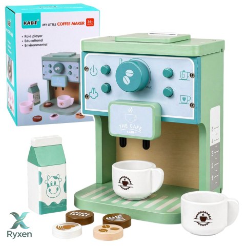 Drewniany Zestaw Ekspres Do Kawy Filiżanki Mleko Akcesoria Dla Dzieci LEAN TOYS