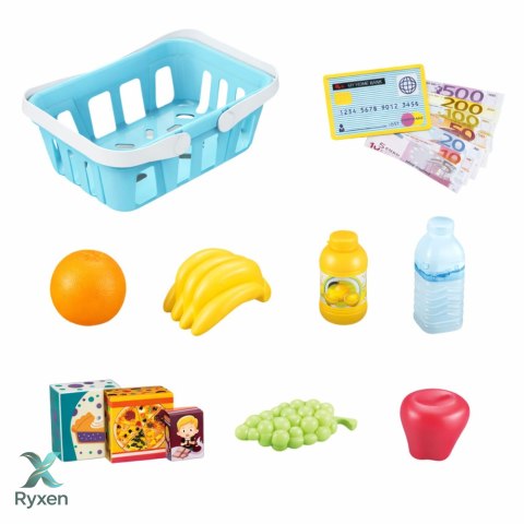 Kasa Sklepowa Interaktywna Skaner Koszyk Produkty Spożywcze Światła Dźwięki LEAN TOYS