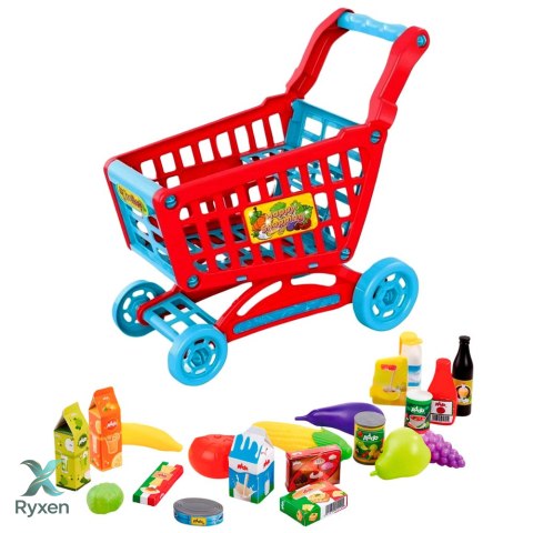 Kasa Sklepowa Interaktywna Supermarket Wózek Skaner Waga Produkty Spożywcze LEAN TOYS