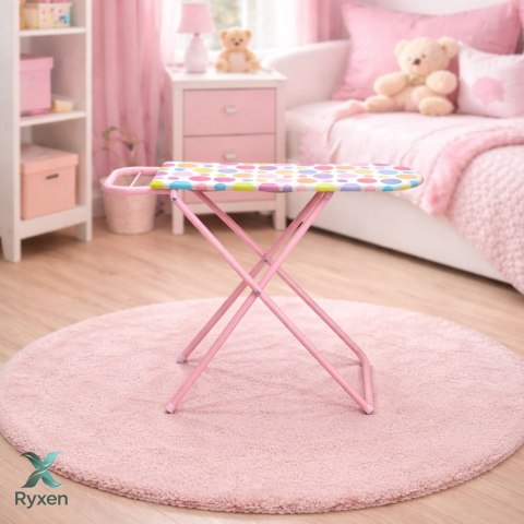 Metalowa Deska Do Prasowania Zabawkowa Składana Dla Dzieci Kropeczki 61 cm LEAN TOYS