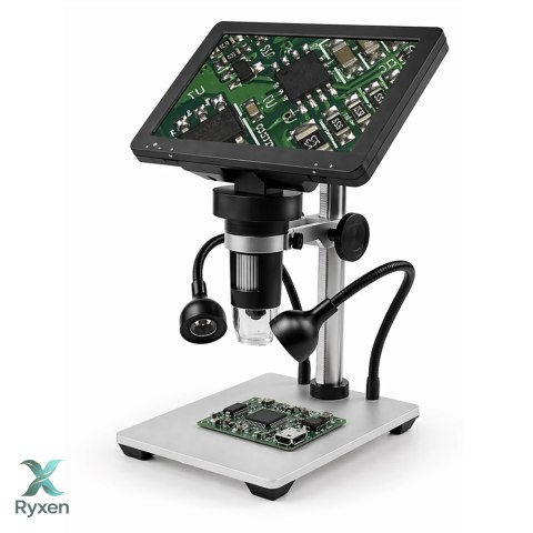 Mikroskop Edukacyjny Cyfrowy Pilot Przewodowy 1200X LCD 7 CALI HD Kamera LEAN TOYS