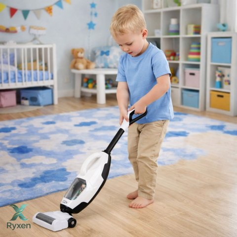 Odkurzacz Dla Dzieci Zabawkowy Pionowy Ręczny 2w1 Funkcja Ssania Dźwięki LEAN TOYS