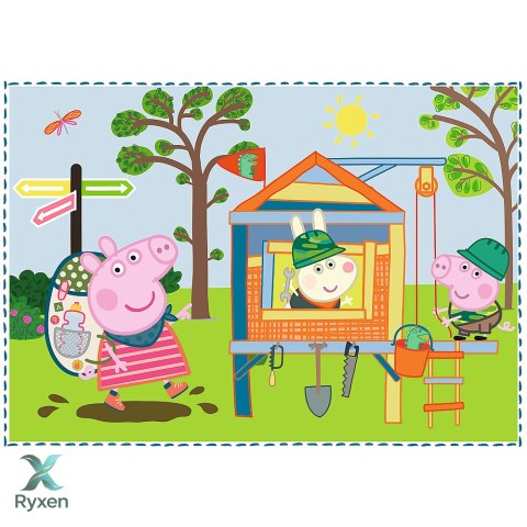 Puzzle - 4w1 (12,15, 20, 24) - Wspomnienia z wakacji - Świnka Peppa - Trefl 34359 TREFL PUZZLE