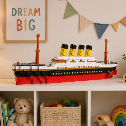 Zestaw Klocki Konstrukcyjne Statek Titanic Duży Model 60 cm 3327 el. LEAN TOYS