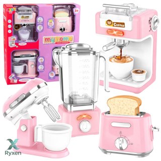 Zestaw Małego AGD Dla Dzieci Roboty Kuchenne Na Baterie Światła Dźwięki LEAN TOYS