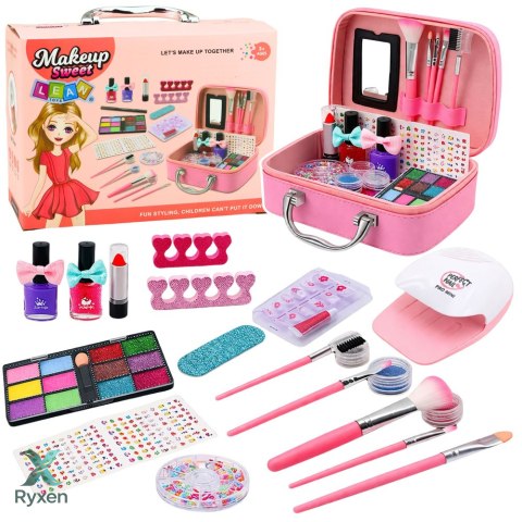 Zestaw Piękności Kosmetyczka Dla Dzieci Akcesoria Do Paznokci Suszarka 20el. LEAN TOYS