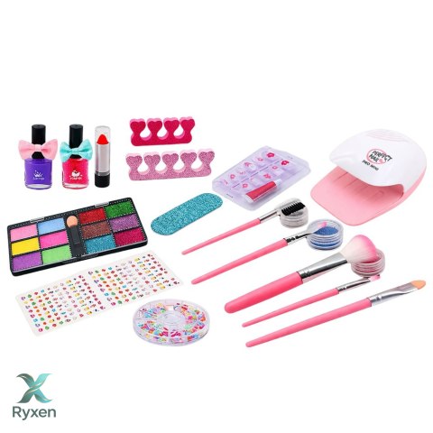 Zestaw Piękności Kosmetyczka Dla Dzieci Akcesoria Do Paznokci Suszarka 20el. LEAN TOYS