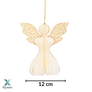 Aniołek papierowy składany 12cm - klasyczna biel Kamai
