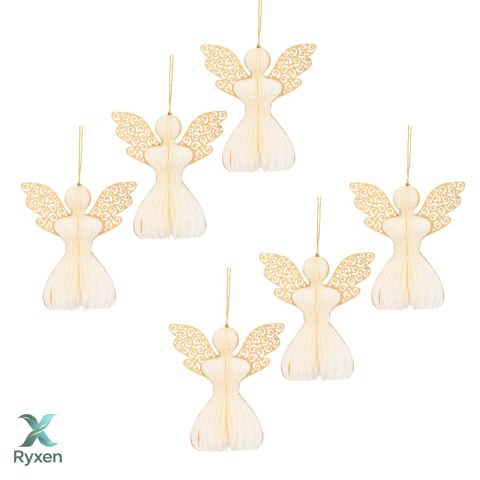 Aniołek papierowy składany 12cm - klasyczna biel Kamai