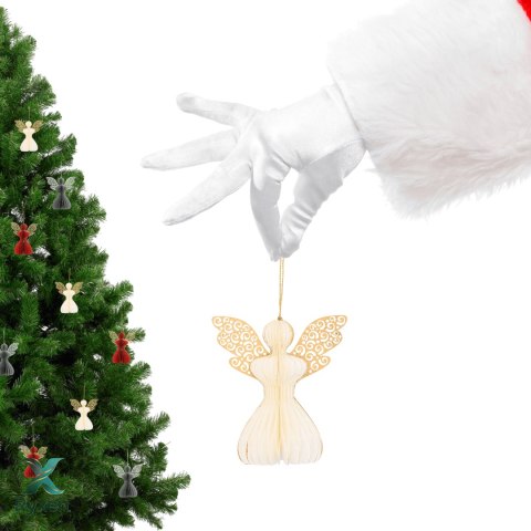 Aniołek papierowy składany 12cm - klasyczna biel Kamai
