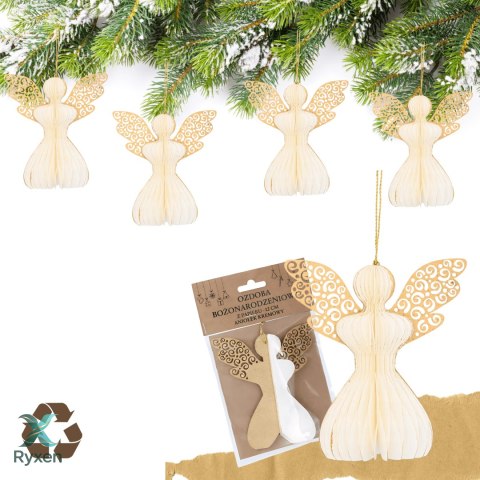 Aniołek papierowy składany 12cm - klasyczna biel Kamai