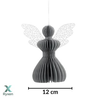 Aniołek papierowy składany 12cm - stylowa szarość Kamai