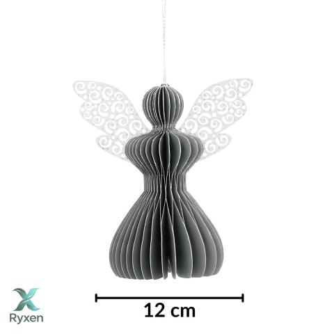 Aniołek papierowy składany 12cm - stylowa szarość Kamai