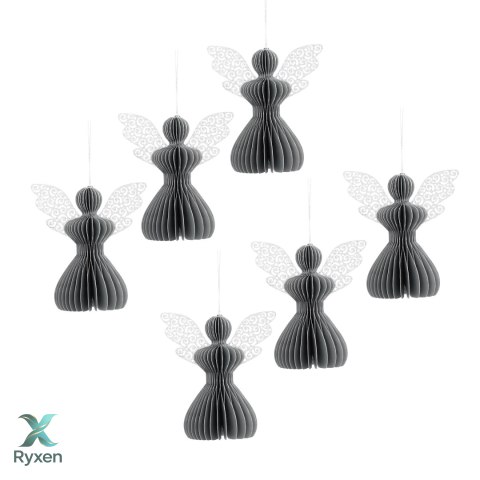 Aniołek papierowy składany 12cm - stylowa szarość Kamai