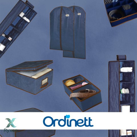 BLUE niebieski wiszący organizer do szafy 10 przegród 20x29x120 cm Kamai Ordinett