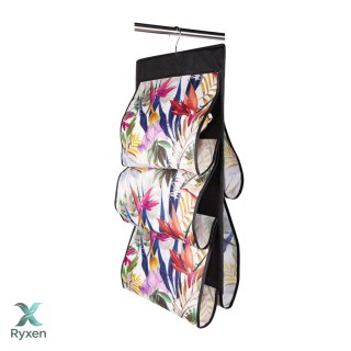 FLORAL w kwiaty wiszący organizer do szafy 5 przegród na torebki, paski 72x42cm Kamai Ordinett
