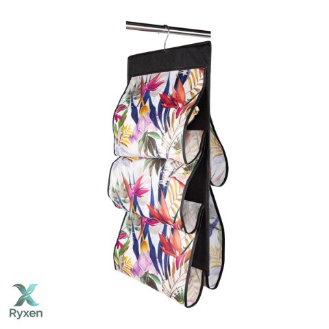 FLORAL w kwiaty wiszący organizer do szafy 5 przegród na torebki, paski 72x42cm Kamai Ordinett