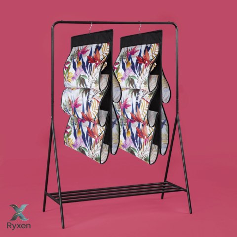 FLORAL w kwiaty wiszący organizer do szafy 5 przegród na torebki, paski 72x42cm Kamai Ordinett
