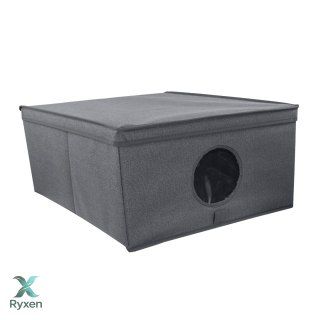 GREY szary organizer do szafy z pokrywą oraz oknem 48x36x19cm Kamai Ordinett