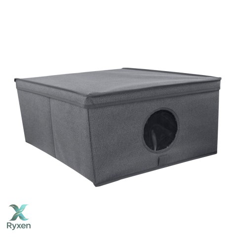 GREY szary organizer do szafy z pokrywą oraz oknem 48x36x19cm Kamai Ordinett