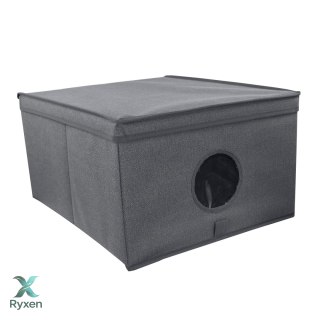 GREY szary organizer do szafy z pokrywą oraz oknem 50x40x25cm Kamai Ordinett