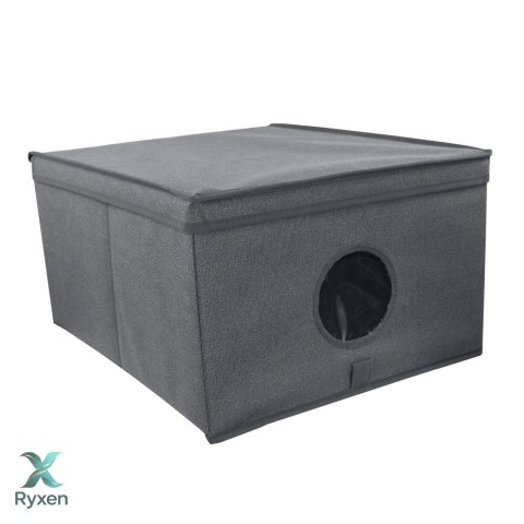 GREY szary organizer do szafy z pokrywą oraz oknem 50x40x25cm Kamai Ordinett