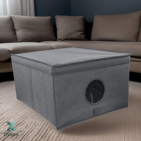 GREY szary organizer do szafy z pokrywą oraz oknem 50x40x25cm Kamai Ordinett