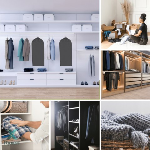 GREY szary organizer na płaszcz 60x135cm Kamai Ordinett
