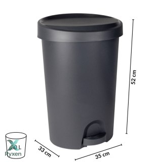 Kosz wewnętrzny, do łazienki, kuchni, z pedałem 27-30L, grafitowy Kamai Home