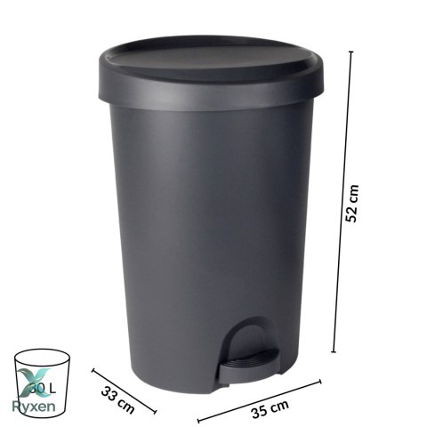 Kosz wewnętrzny, do łazienki, kuchni, z pedałem 27-30L, grafitowy Kamai Home