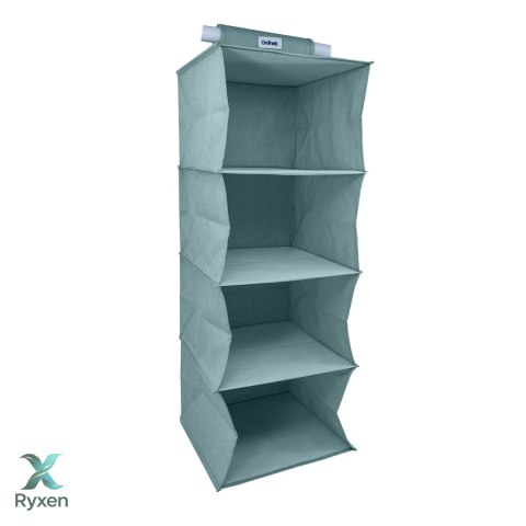 MINT zielony Wiszący organizer do szafy 4 przegrody 30x30x80cm Kamai Ordinett