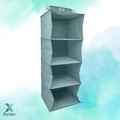 MINT zielony Wiszący organizer do szafy 4 przegrody 30x30x80cm Kamai Ordinett