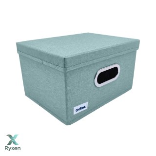 MINT zielony, miętowy organizer do szafy z pokrywą oraz oknem 29,5x22,5x16,5cm Kamai Ordinett