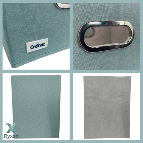 MINT zielony, miętowy organizer do szafy z pokrywą oraz oknem 29,5x22,5x16,5cm Kamai Ordinett