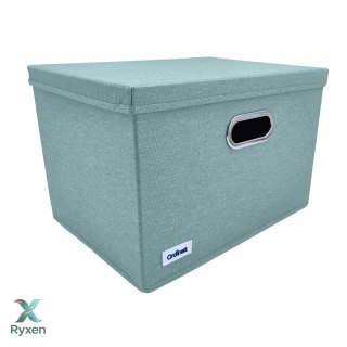MINT zielony, miętowy organizer do szafy z pokrywą oraz oknem 40,5x30,5x26,5cm Kamai Ordinett