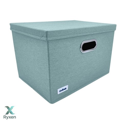 MINT zielony, miętowy organizer do szafy z pokrywą oraz oknem 40,5x30,5x26,5cm Kamai Ordinett