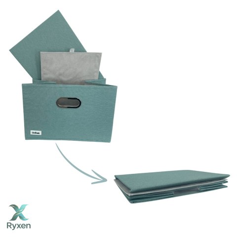 MINT zielony, miętowy organizer do szafy z pokrywą oraz oknem 40,5x30,5x26,5cm Kamai Ordinett
