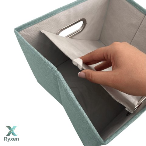 MINT zielony, miętowy organizer do szafy z pokrywą oraz oknem 40,5x30,5x26,5cm Kamai Ordinett