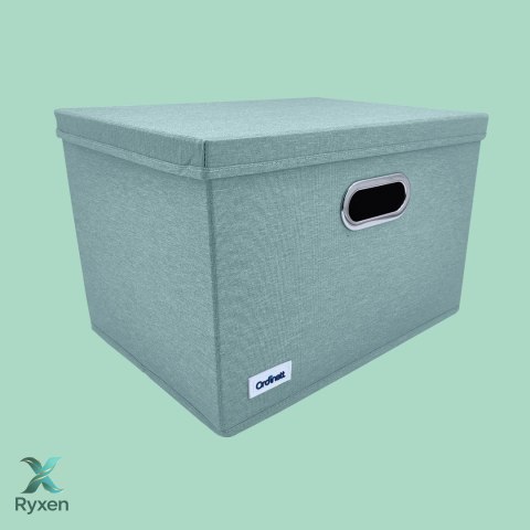 MINT zielony, miętowy organizer do szafy z pokrywą oraz oknem 40,5x30,5x26,5cm Kamai Ordinett