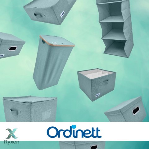 MINT zielony, miętowy organizer do szafy z pokrywą oraz oknem 40,5x30,5x26,5cm Kamai Ordinett