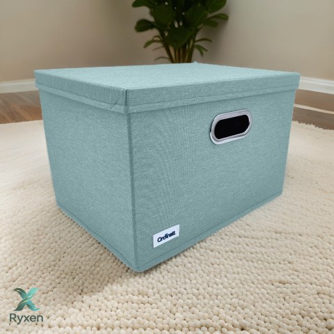 MINT zielony, miętowy organizer do szafy z pokrywą oraz oknem 40,5x30,5x26,5cm Kamai Ordinett