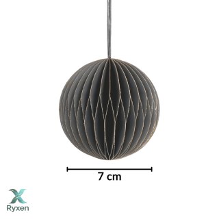 Zestaw 4 bombek papierowych składanych 7cm - elegancka szarość Kamai