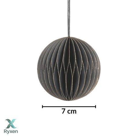 Zestaw 4 bombek papierowych składanych 7cm - elegancka szarość Kamai