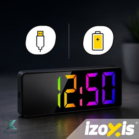 Budzik - zegar LED kolorowy Izoxis IZOXIS
