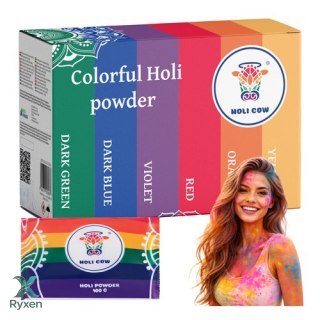 Kolorowy proszek Holi zestaw 6x100g Holi Cow 27335 HOLI COW
