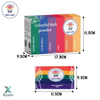 Kolorowy proszek Holi zestaw 6x100g Holi Cow 27335 HOLI COW