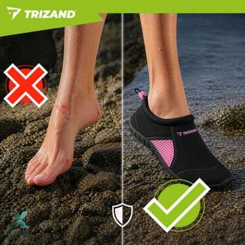 Buty do wody czarno-różowe- rozmiar 39 5mm Trizand TRIZAND